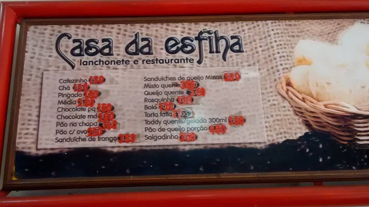 Casa da Esfiha cardápio