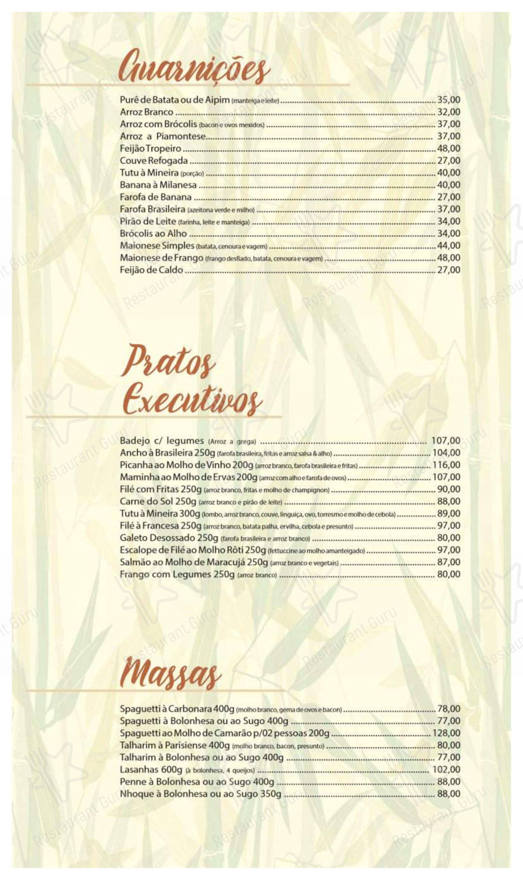 Menu para Casa de Palha em Lauro de Freitas
