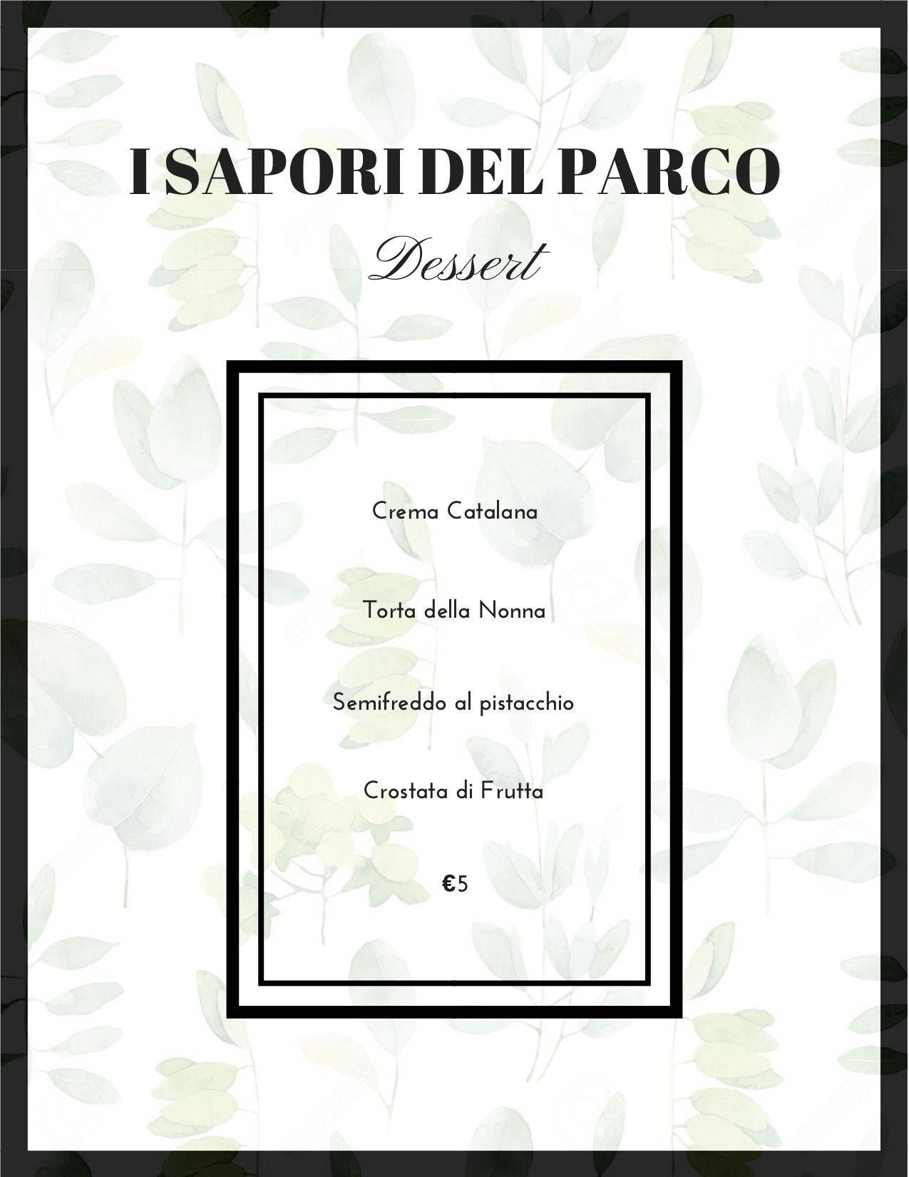 Menu di I SAPORI DEL PARCO 