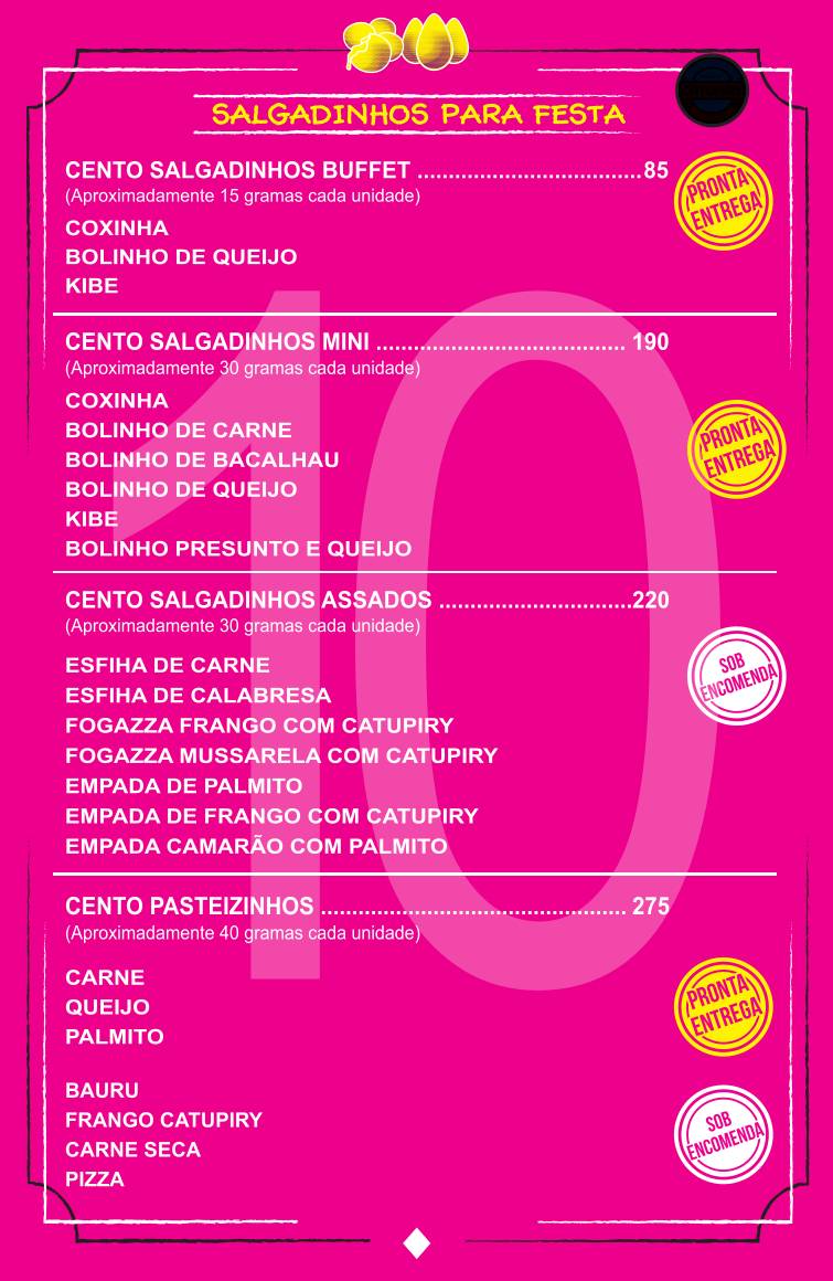 Castelo Azul Restaurante cardápio