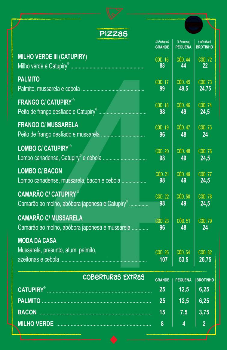 Castelo Azul Restaurante cardápio