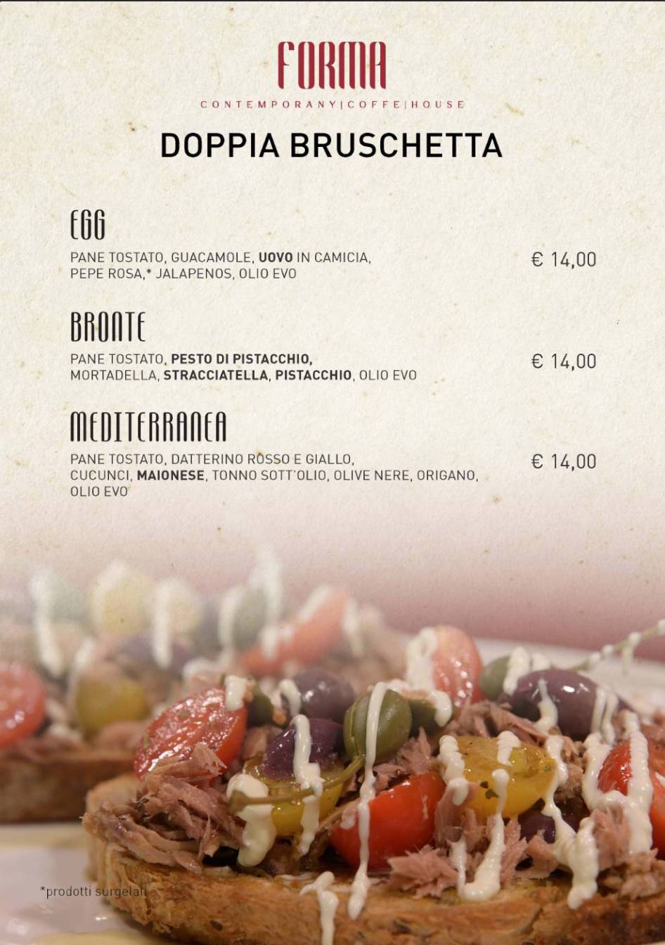 Menu di FORMA - Bakery, Pizzeria, Aperitivi 
