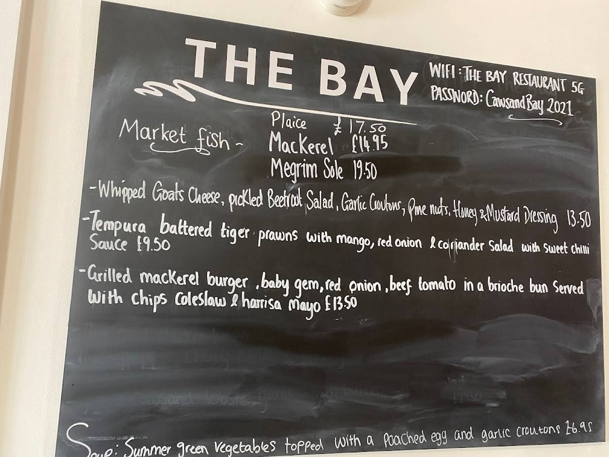 Menu at The Bay Bar & Restaurant, Kingsand
