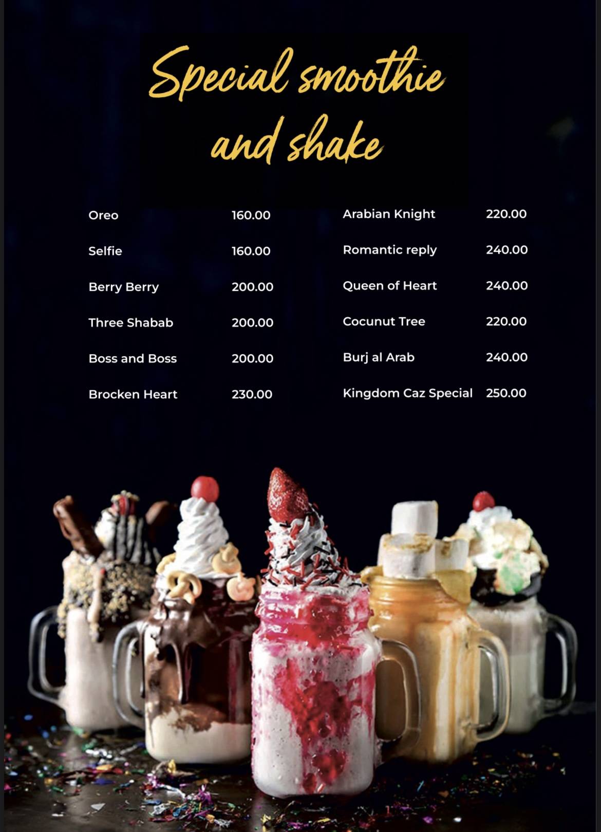 Caz Cafe menu