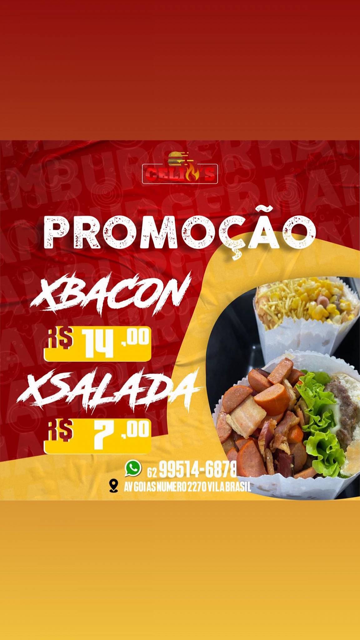 Celio's Lanches cardápio