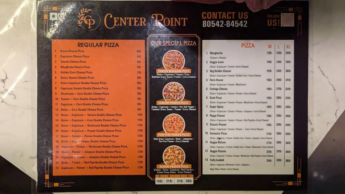 Center Point menu