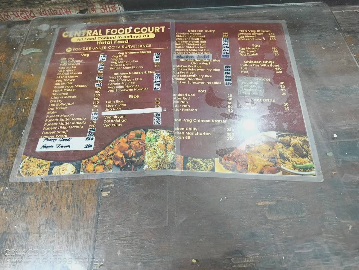 Central Food Court Veg Nonveg menu