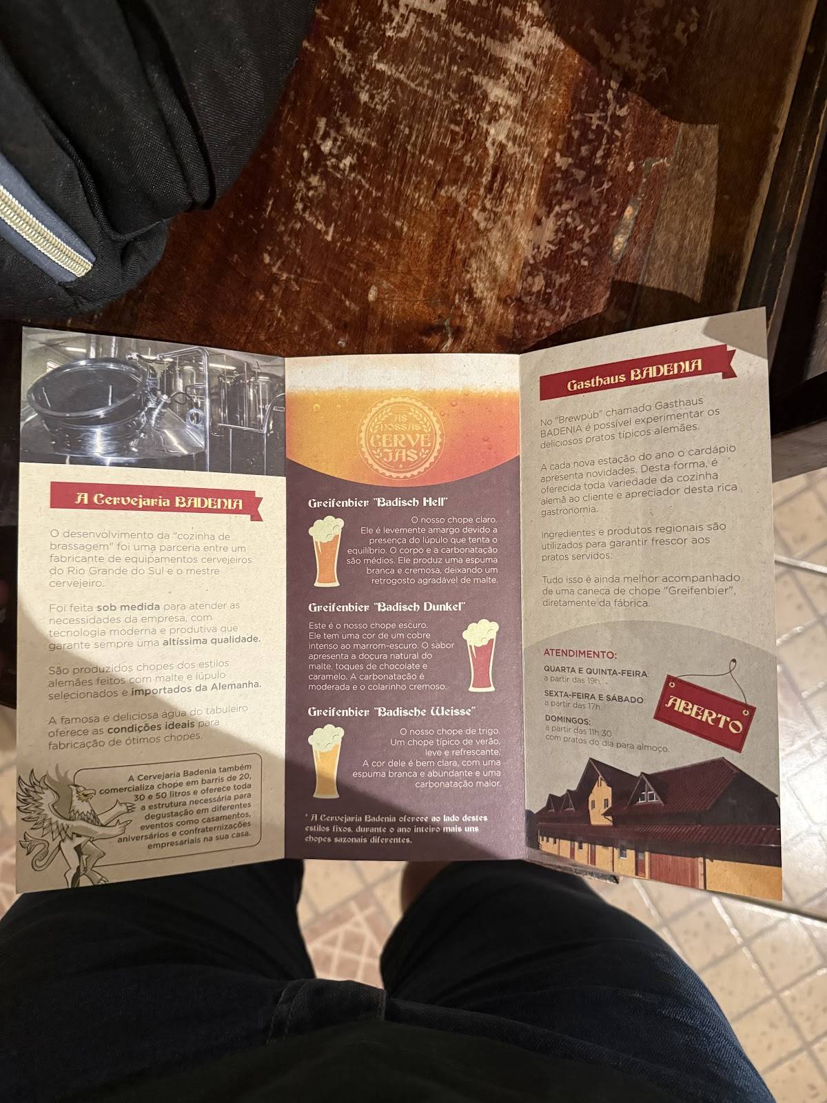 Cervejaria Badenia cardápio