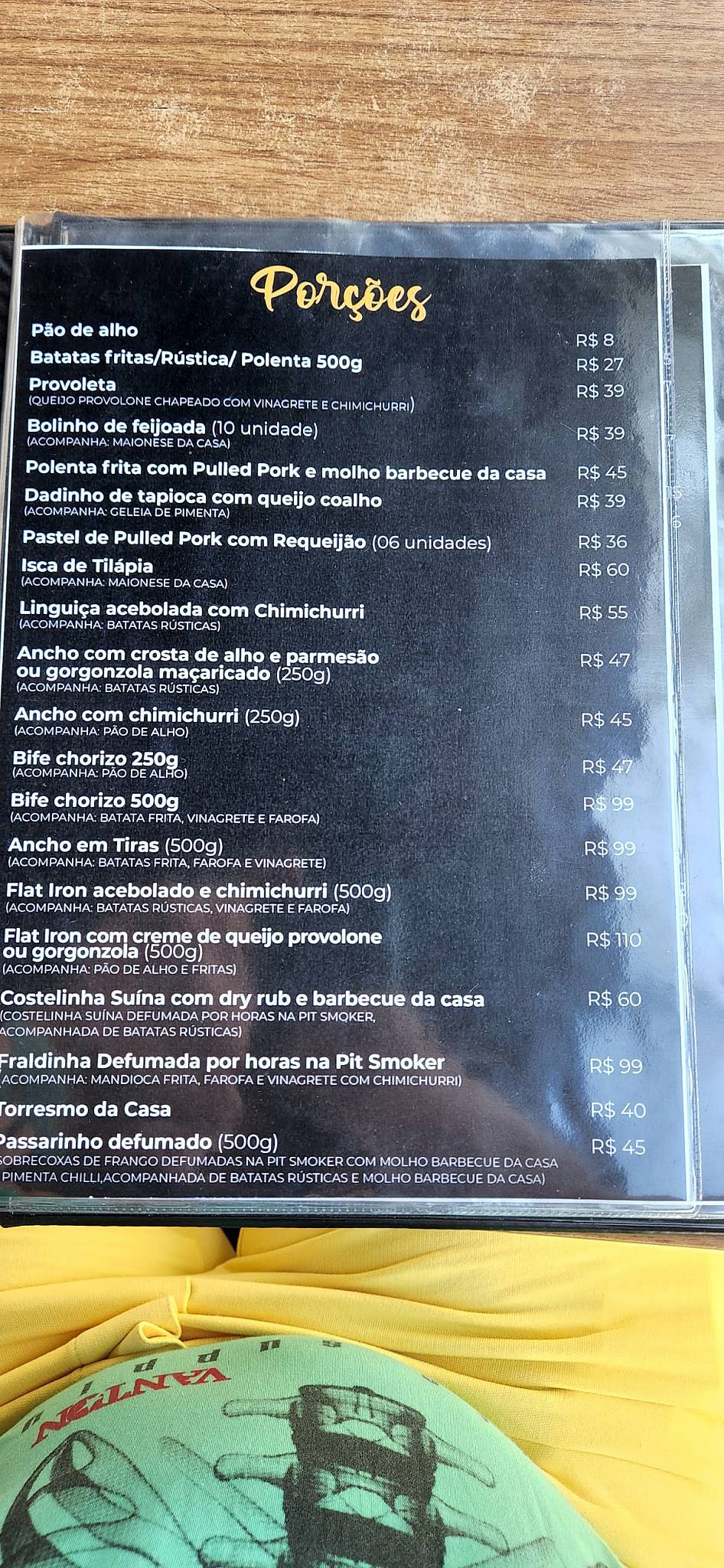 Cevada e Brasas cardápio