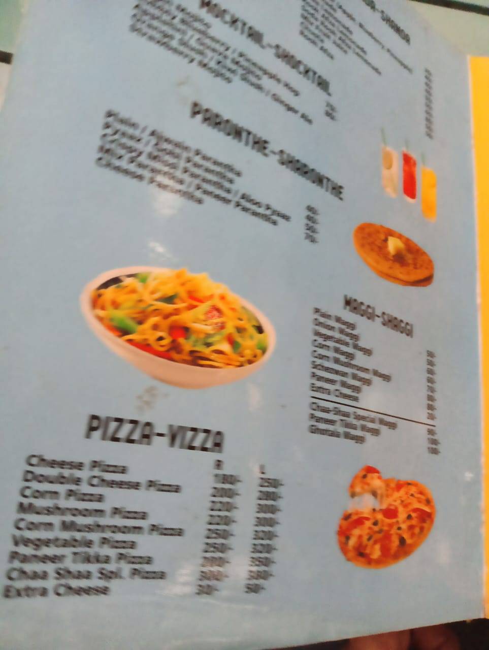 Chaa Shaa menu