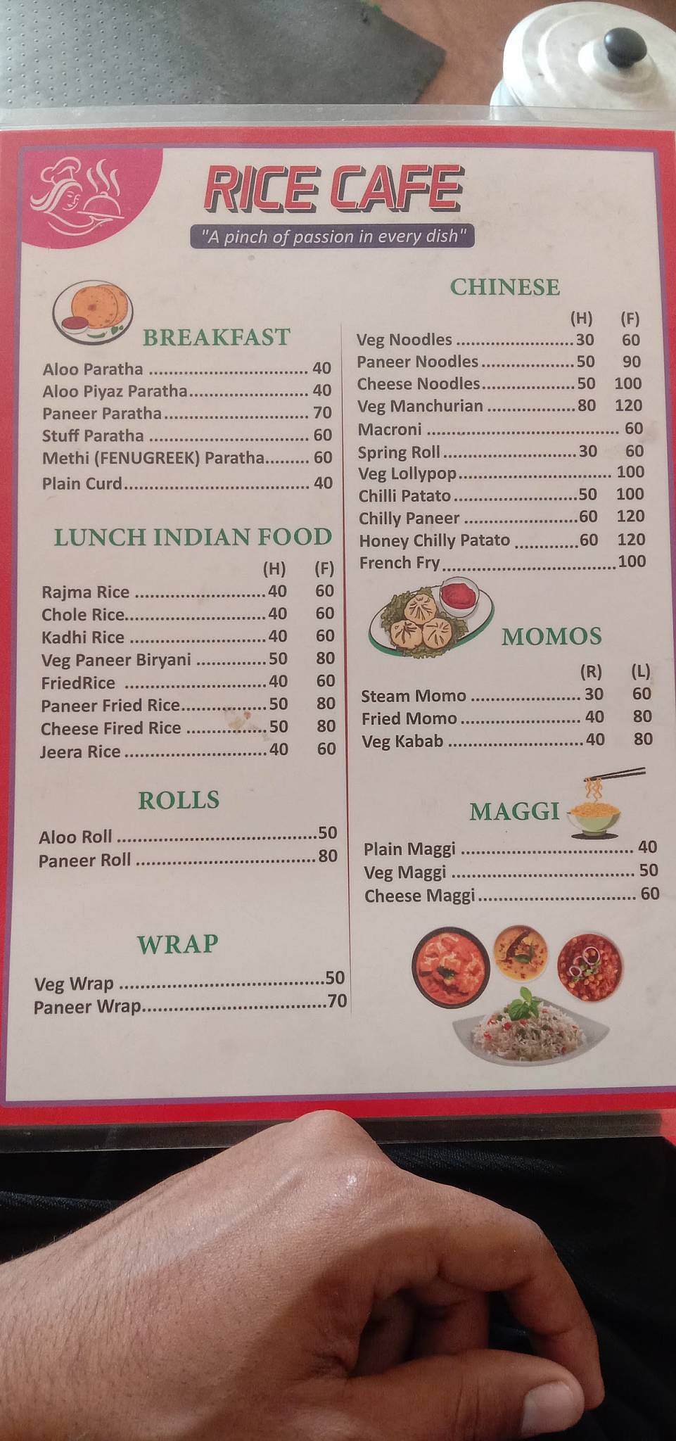 Chai Garam Cafe Rishikesh menu