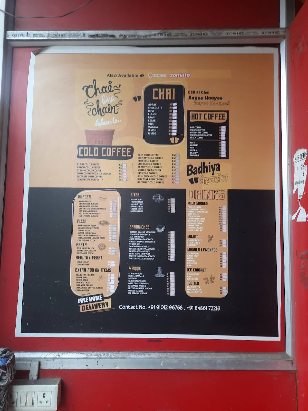 Chai Sutta Bar menu