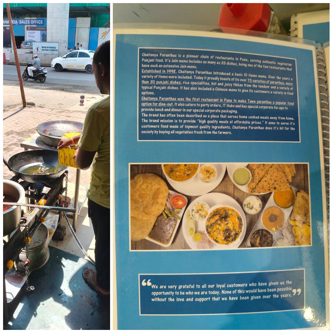 Chaitanya Paranthas menu