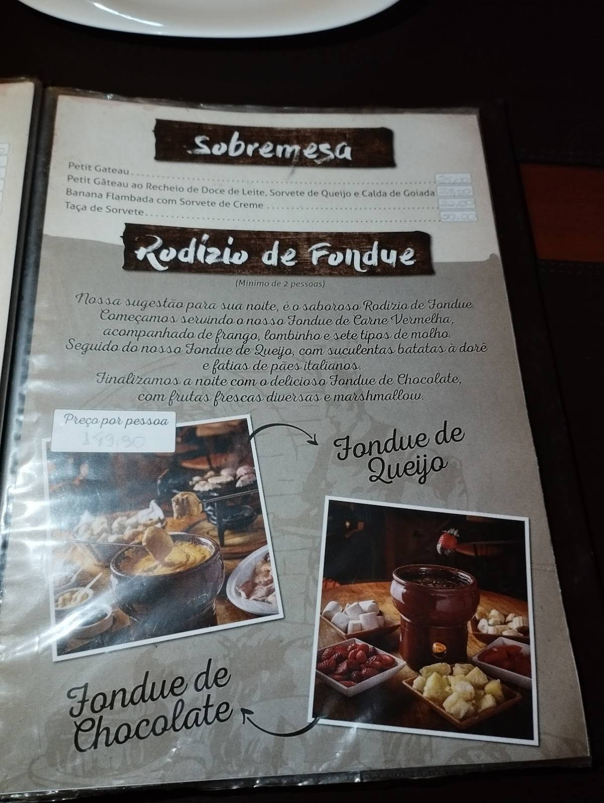 Chalana restaurante cardápio