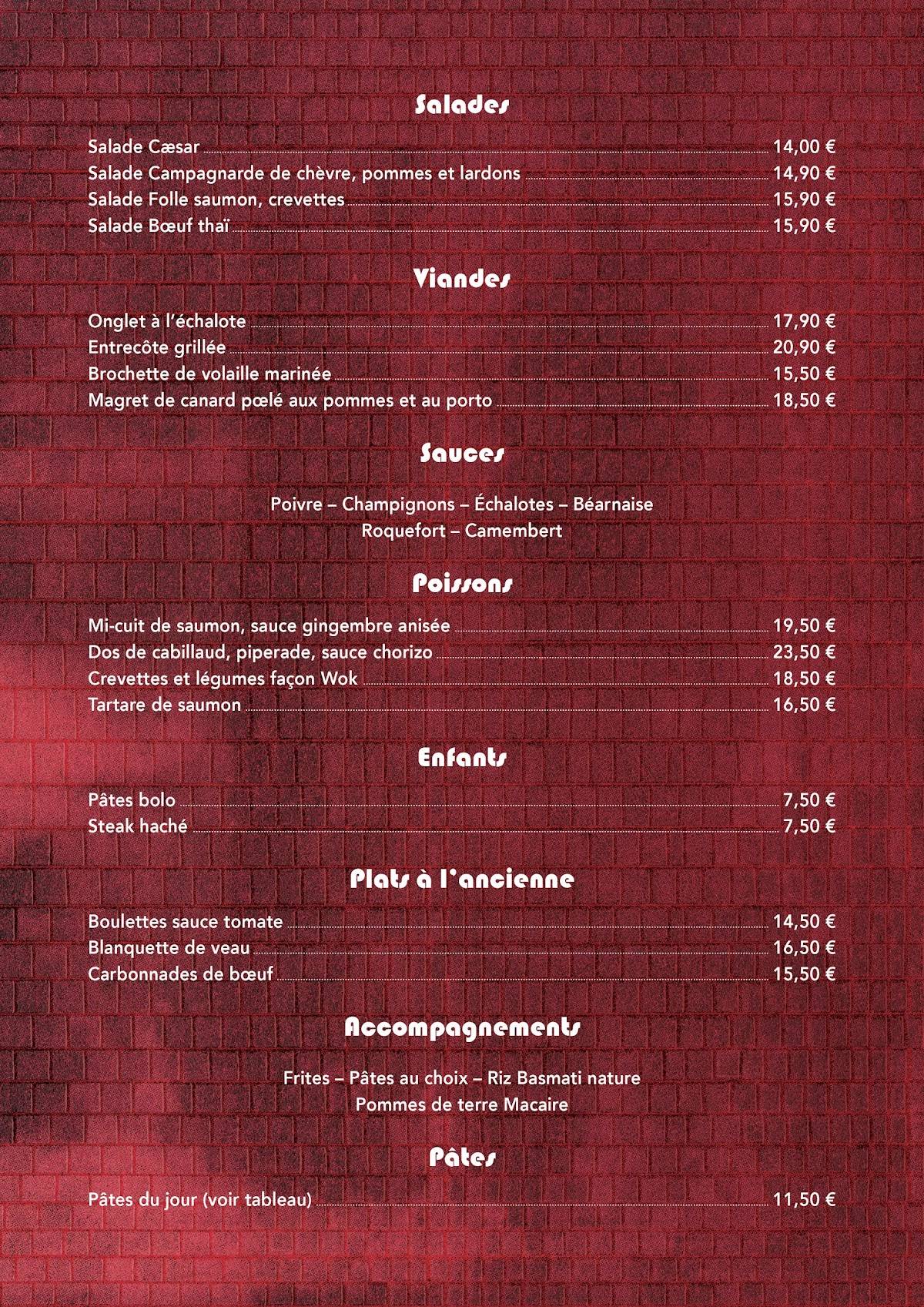 Menu de Charles-Quint