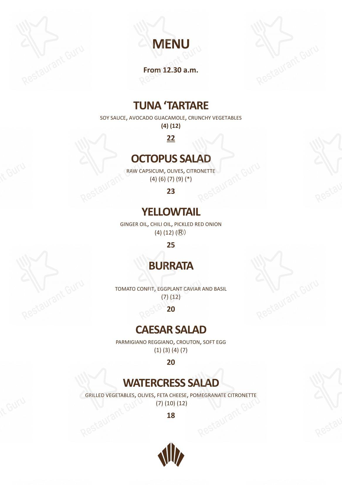 Menu pour Charlie’s Rooftop Bar - 菜单