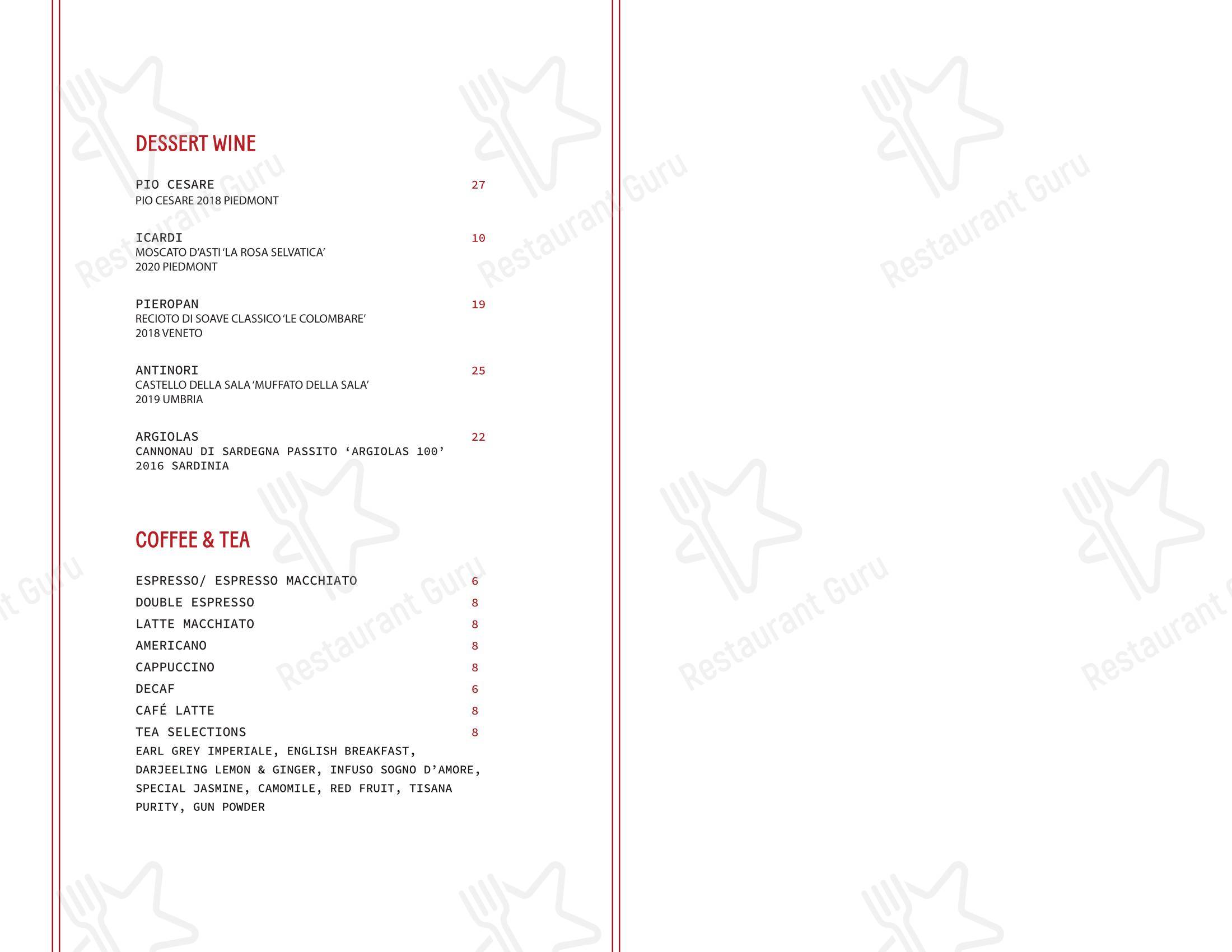 Menu bar pour Charlie’s Rooftop Bar pub et bar