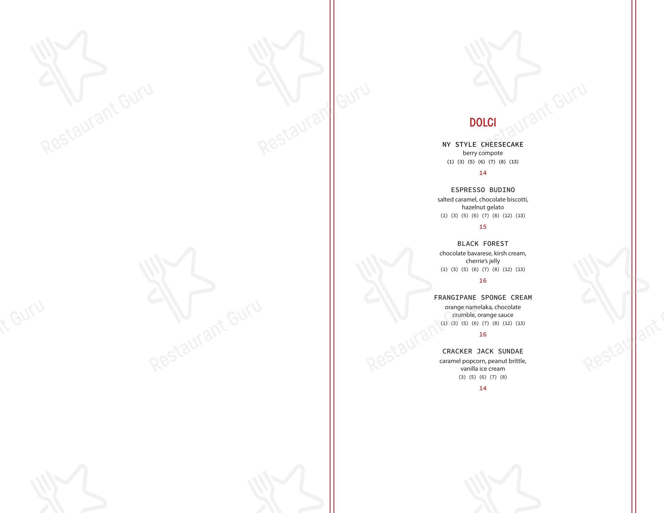 Menu pour Charlie’s Rooftop Bar - Menu bar