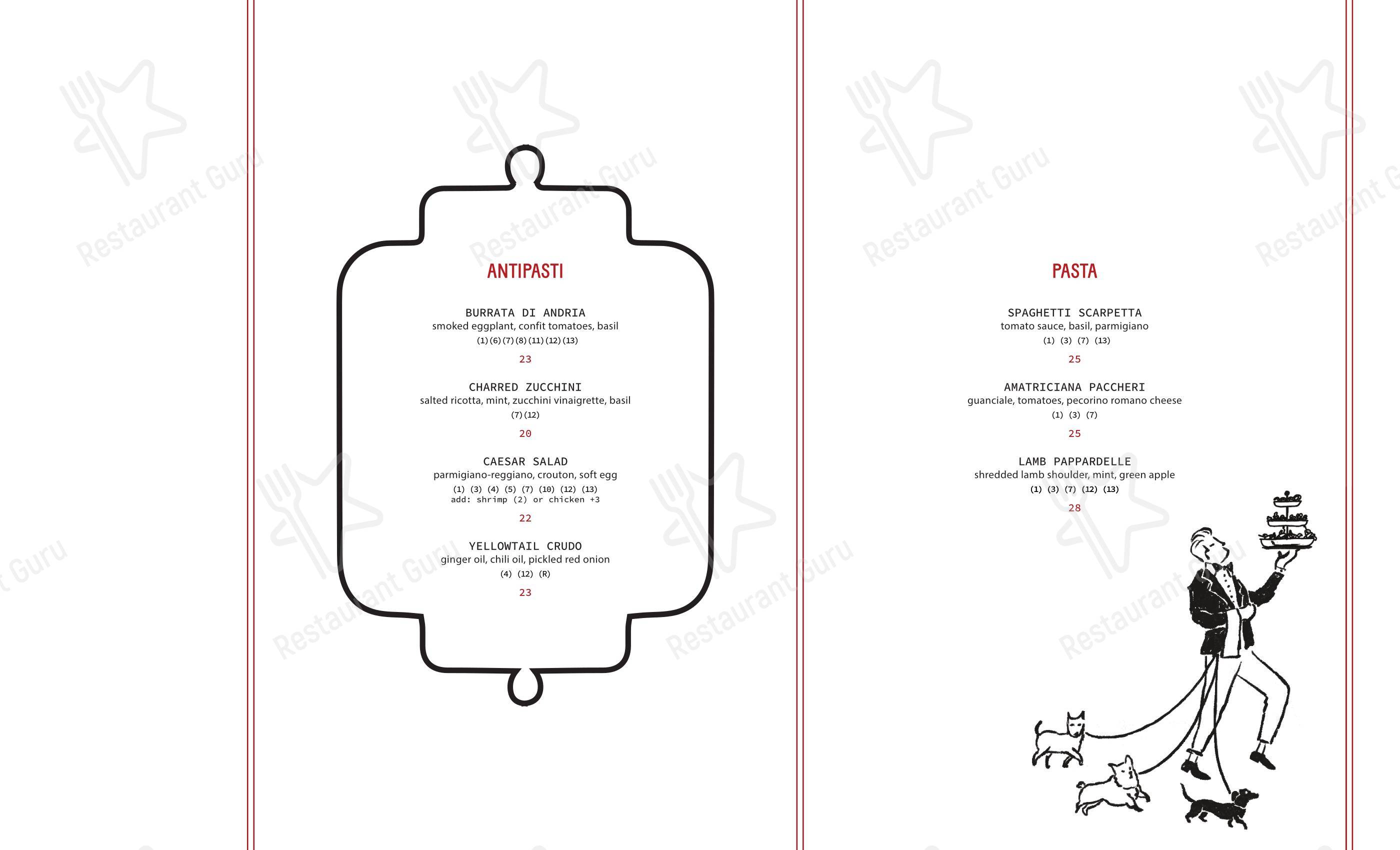 Menu pour Charlie’s Rooftop Bar dans Rome