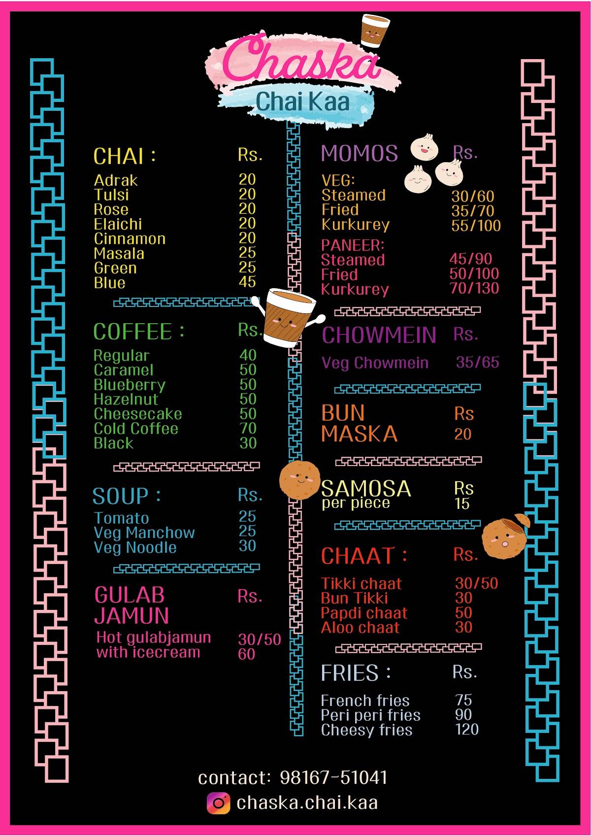 Chaska Chai Kaa menu