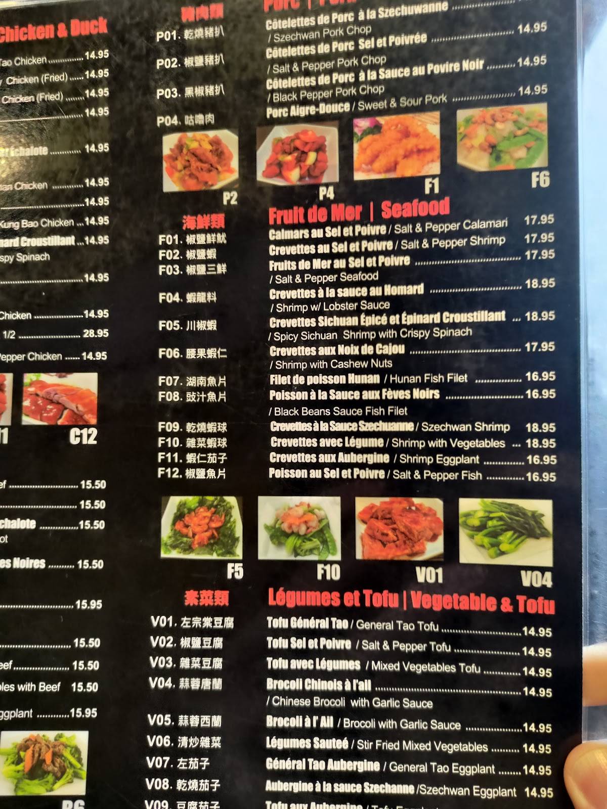 Menu de Chef Tang