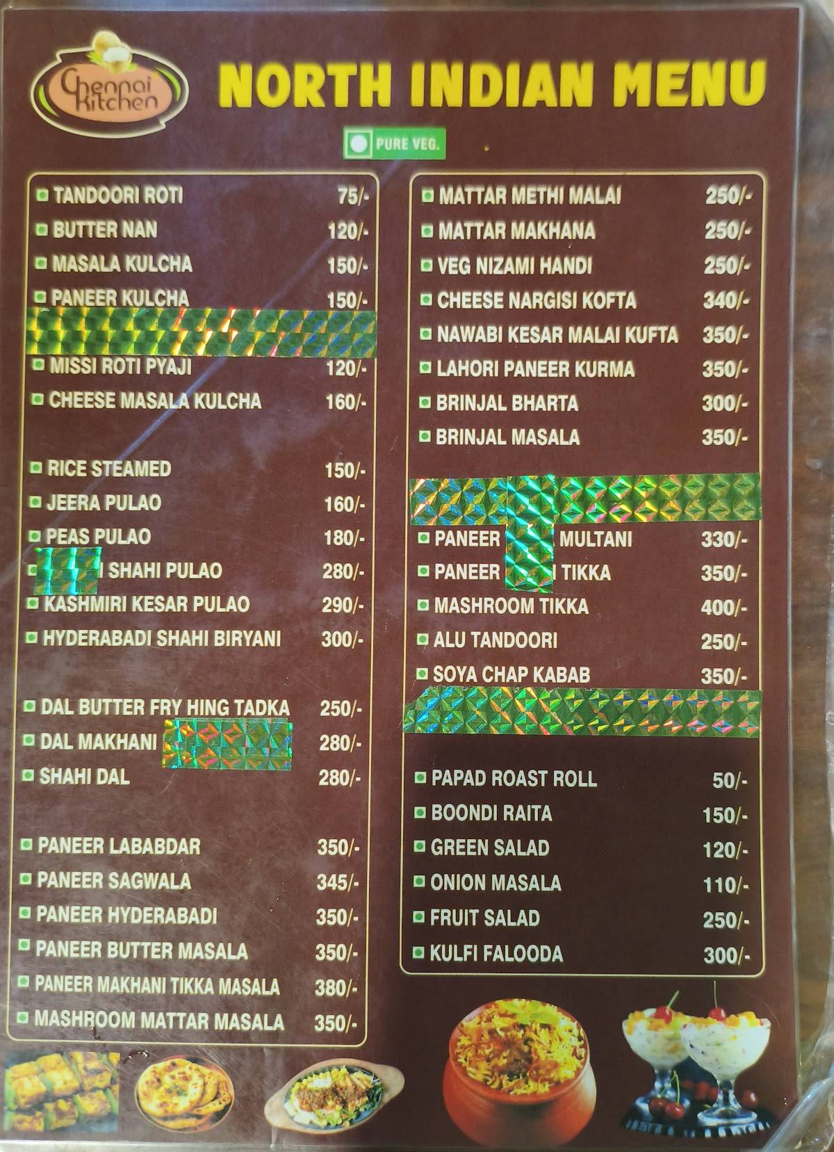 Chennai Kitchen menu