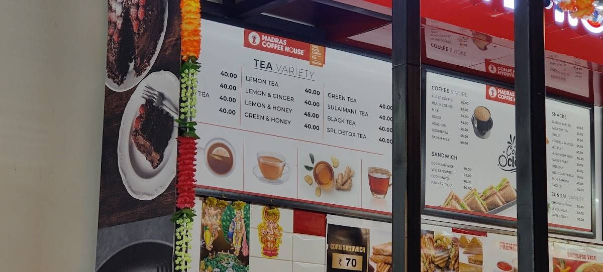 Madras Coffee House menu