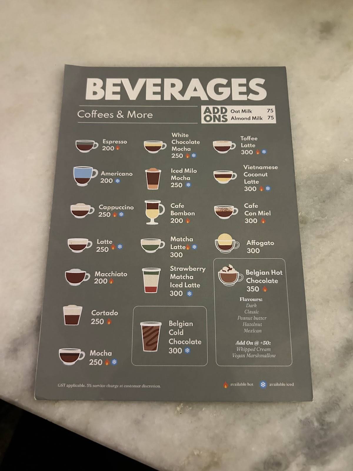 Maison Indulgence menu