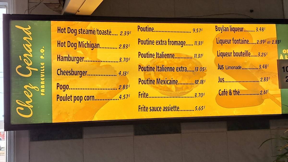Menu de Chez Gérard