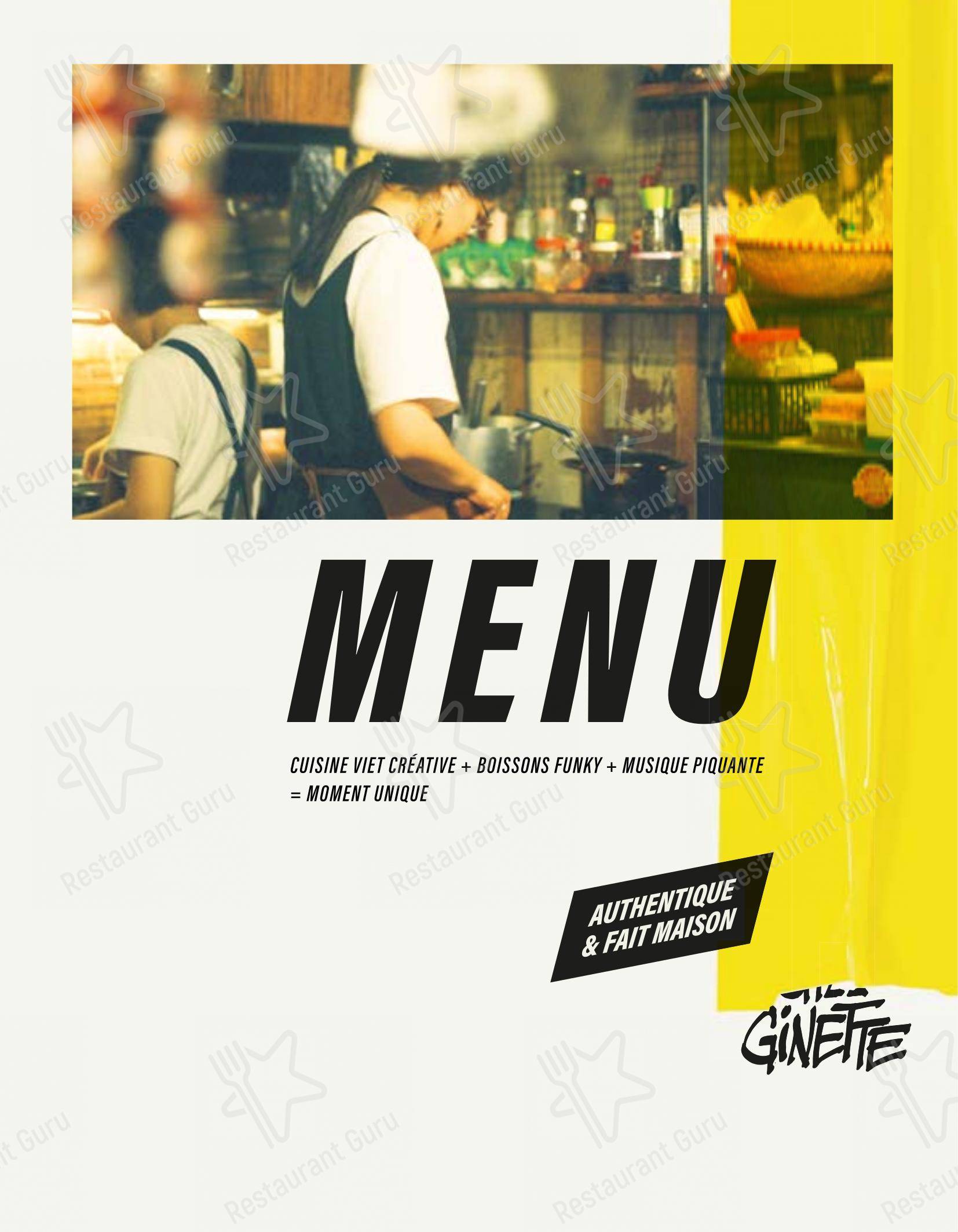 Menu di Chez Ginette bistro viet - Menu