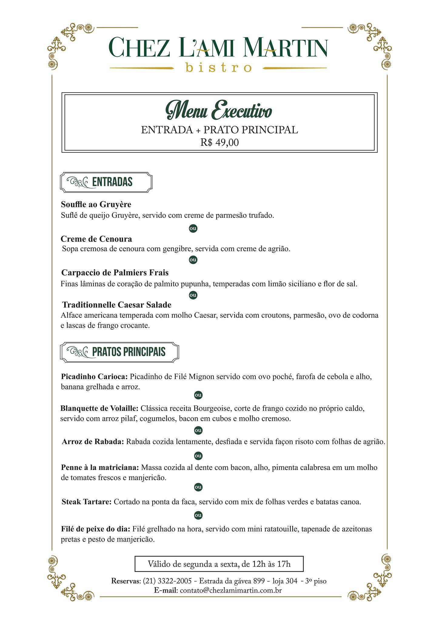 Chez L'Ami Martin cardápio