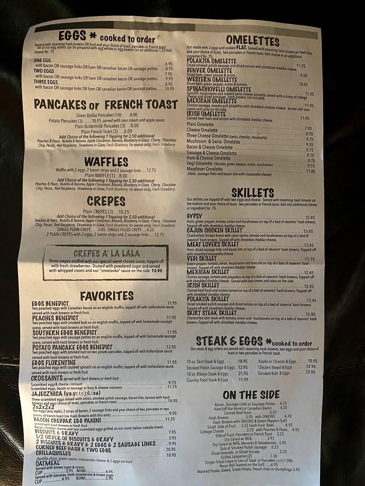 Menu at Peaches & Pears Restaurant, Chicago