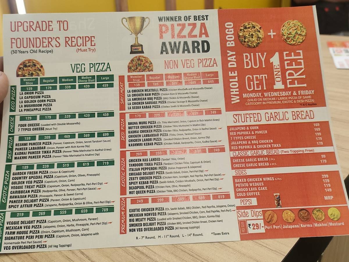 Chicago Pizza - Spectrum Mall Noida Best Pizza in Noida menu