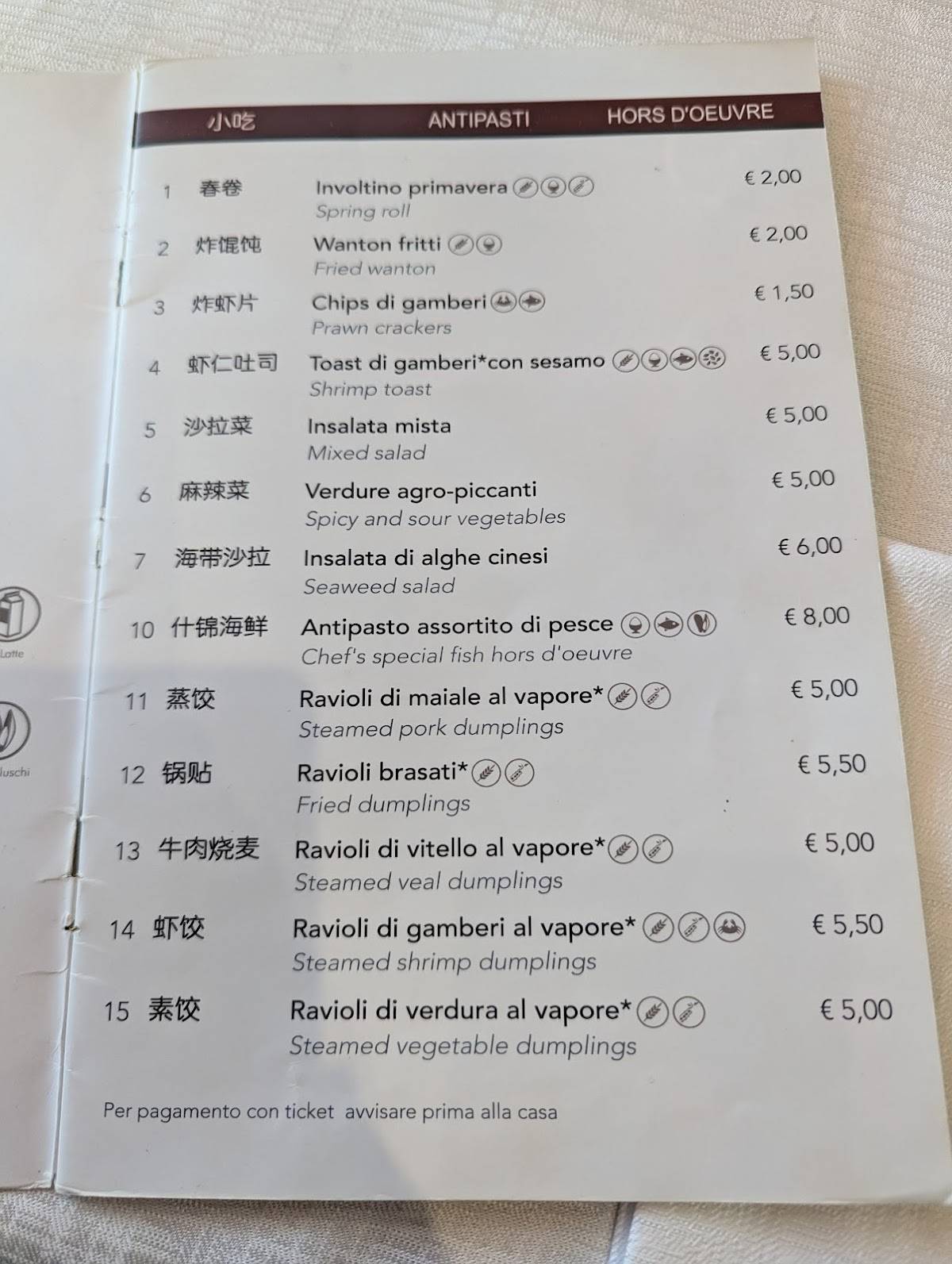 Menu di China Town 