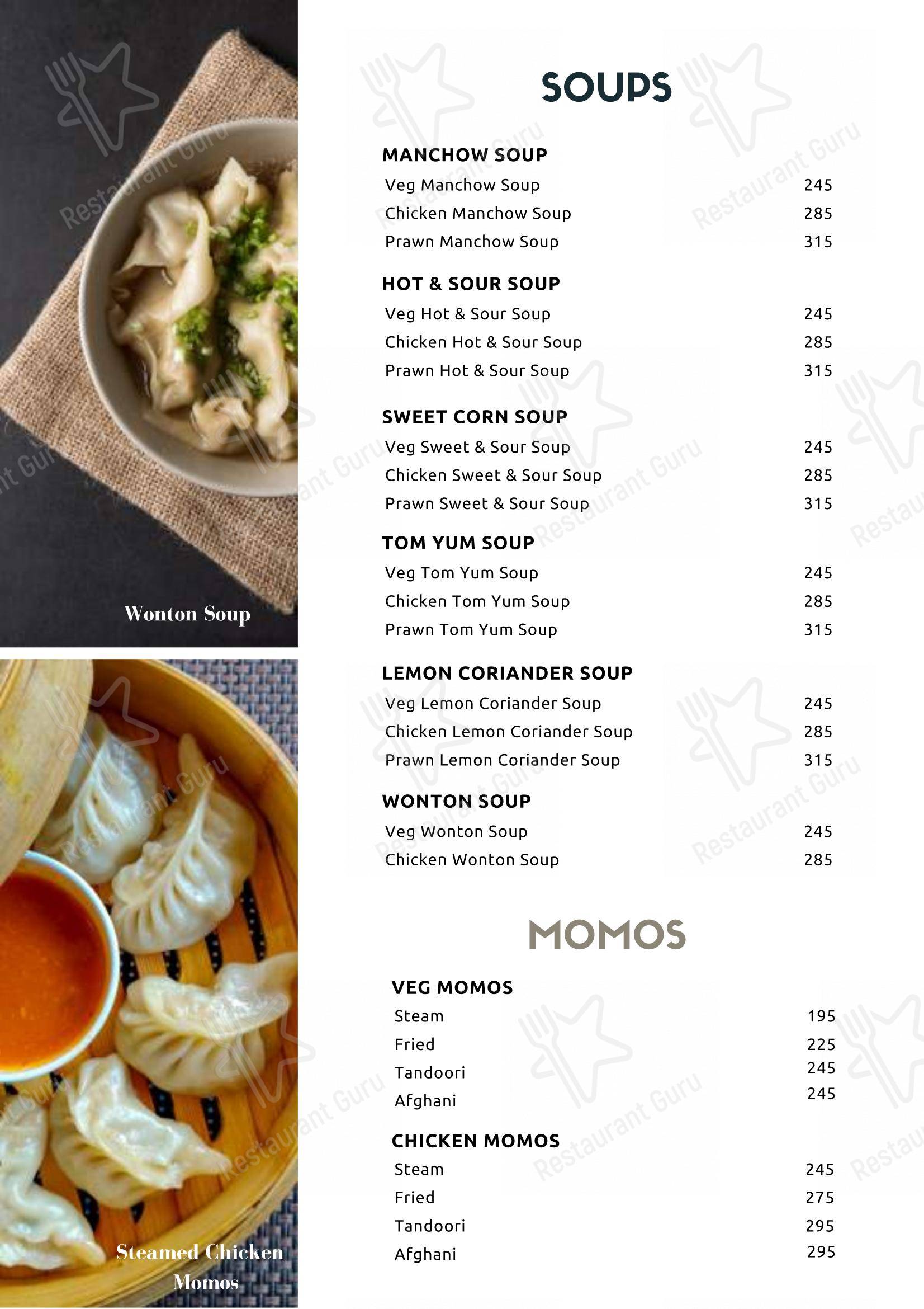 Menu for the Ching Singh restaurant