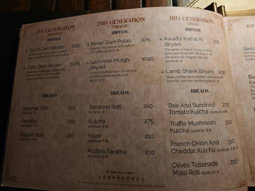 Chingari menu