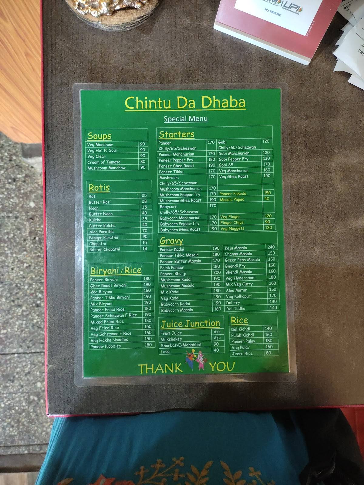 Chintu Da Dhaba - Pure Veg menu
