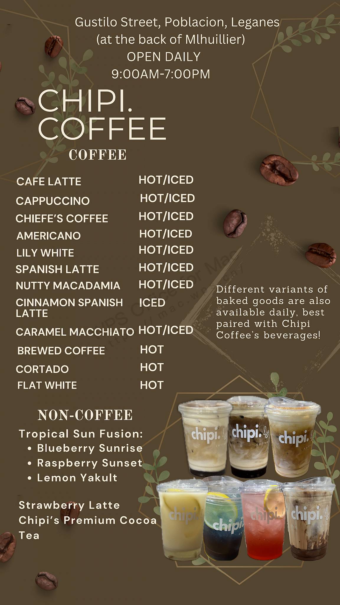 Menu at Chipi Coffee, Iloilo City