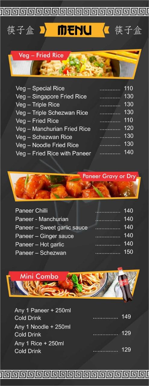 Chopstick Box menu