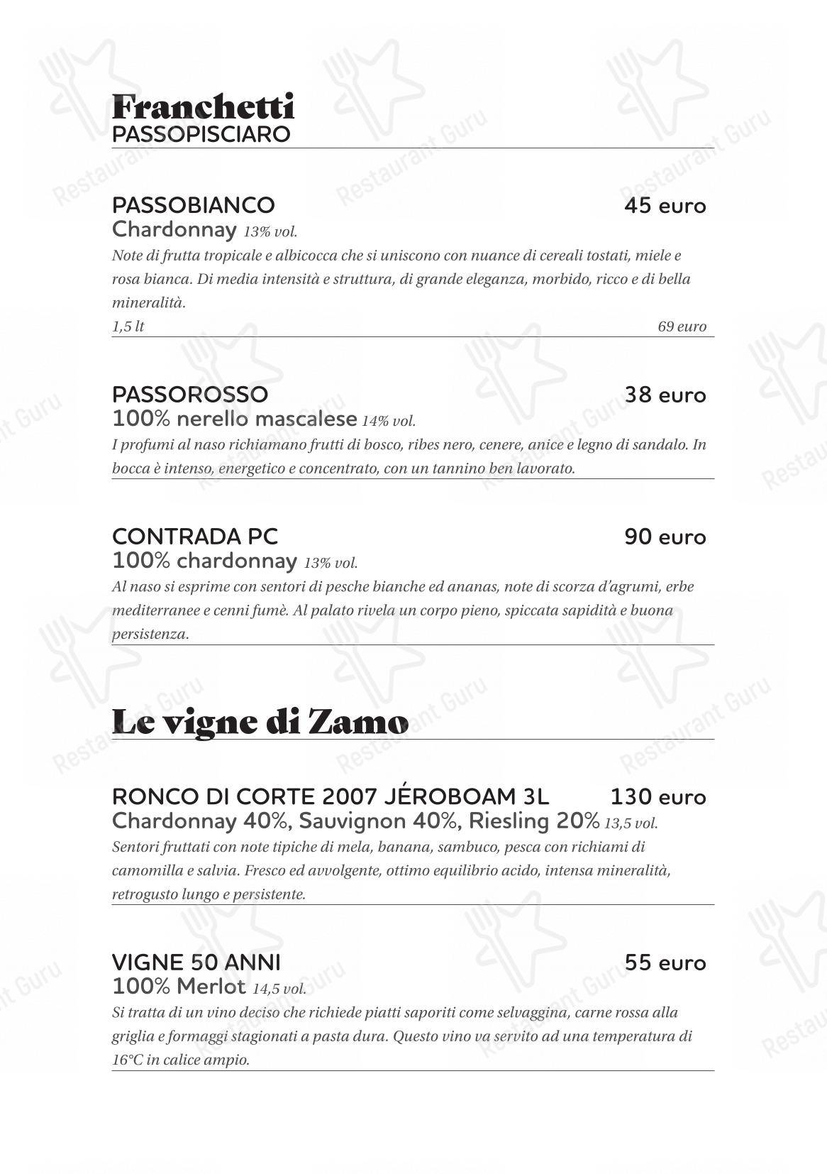 Menu di Cinquantapassi Ristorante Pizzeria - Основное меню