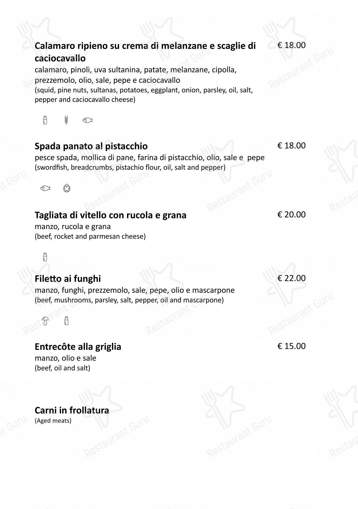 Cinquantapassi Ristorante Pizzeria in San Vito Lo Capo - Menu bar