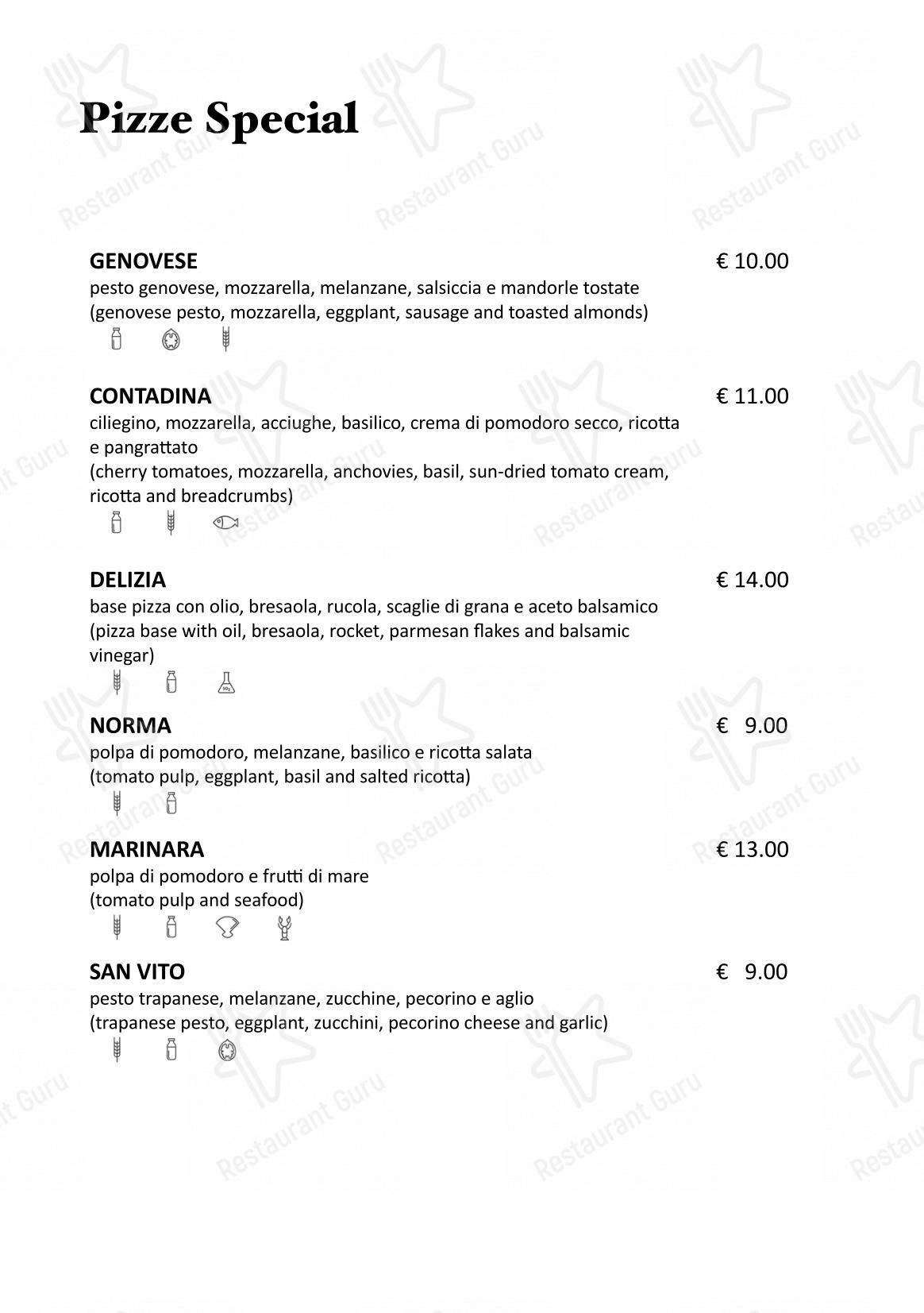 Menu bar per Cinquantapassi Ristorante Pizzeria ristorante