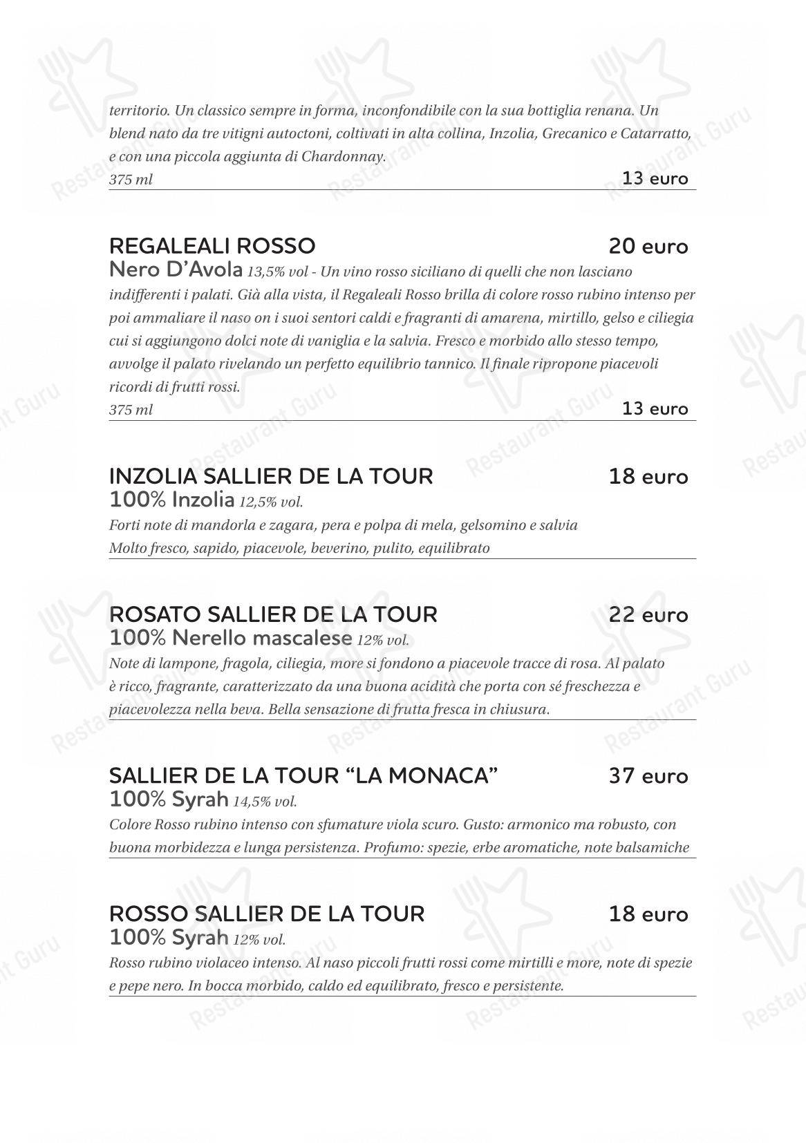 Основное меню per Cinquantapassi Ristorante Pizzeria in San Vito Lo Capo