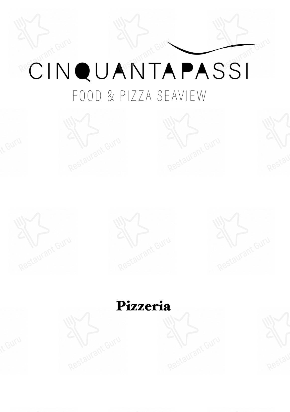 Menu bar per Cinquantapassi Ristorante Pizzeria in San Vito Lo Capo