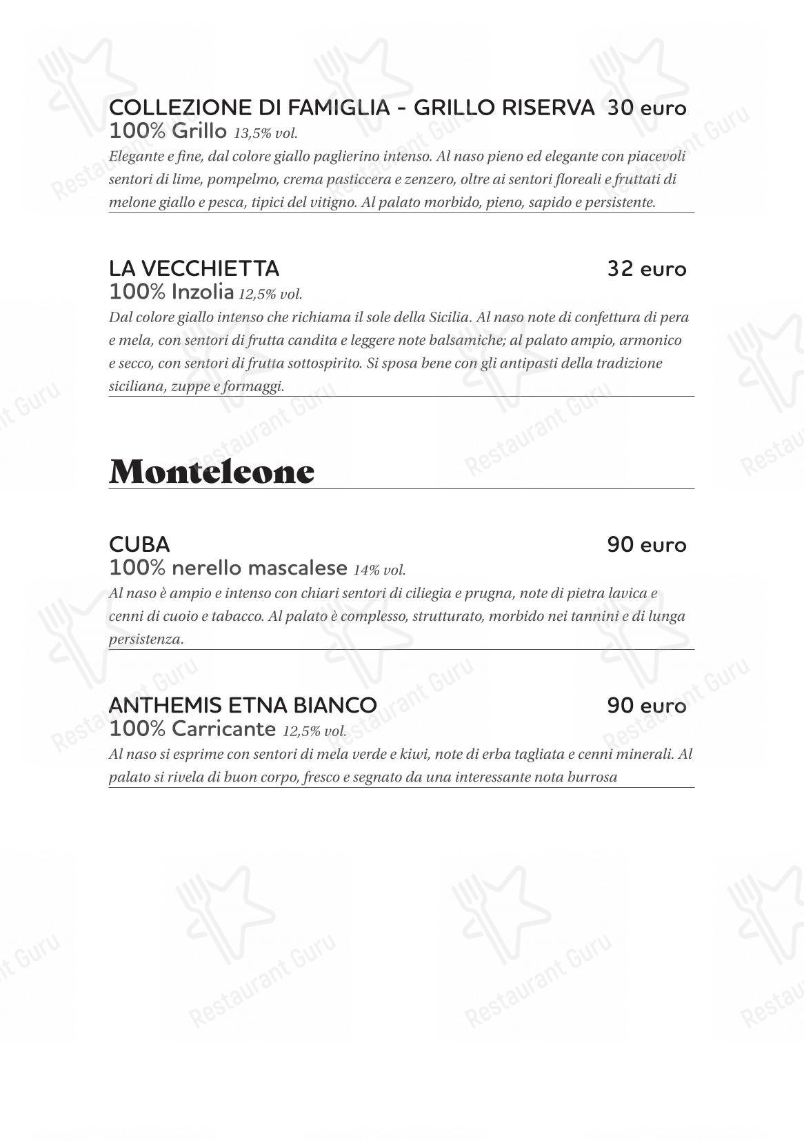 Основное меню per Cinquantapassi Ristorante Pizzeria in San Vito Lo Capo