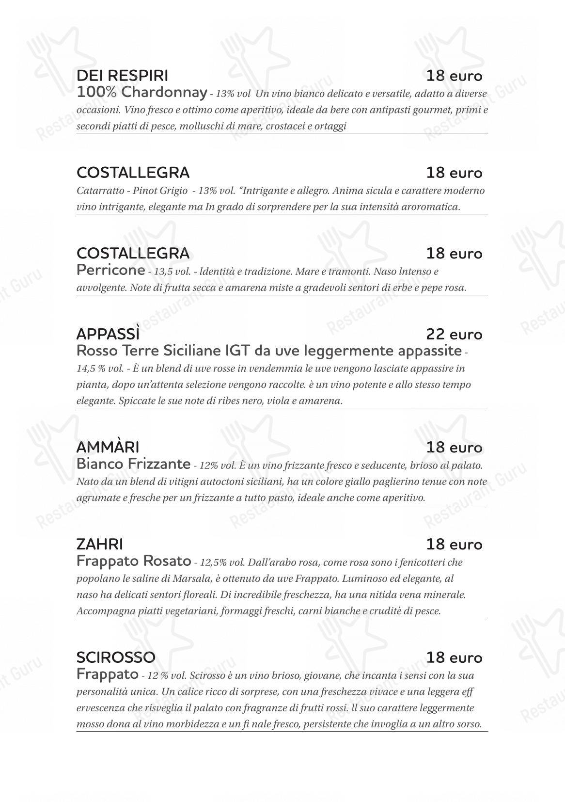 Menu di Cinquantapassi Ristorante Pizzeria - Основное меню
