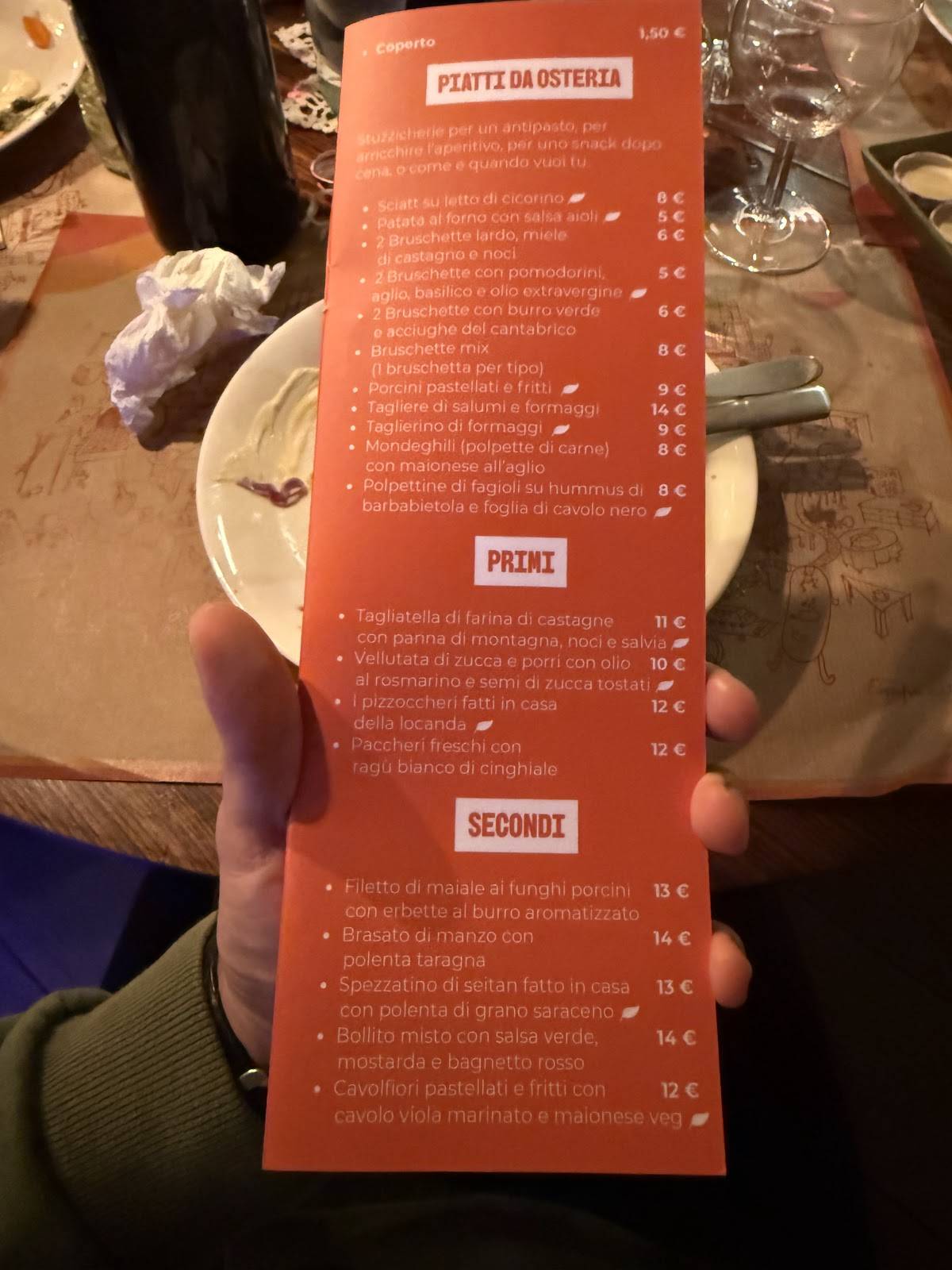 Menu di Circolo di Albizzate - The Family 