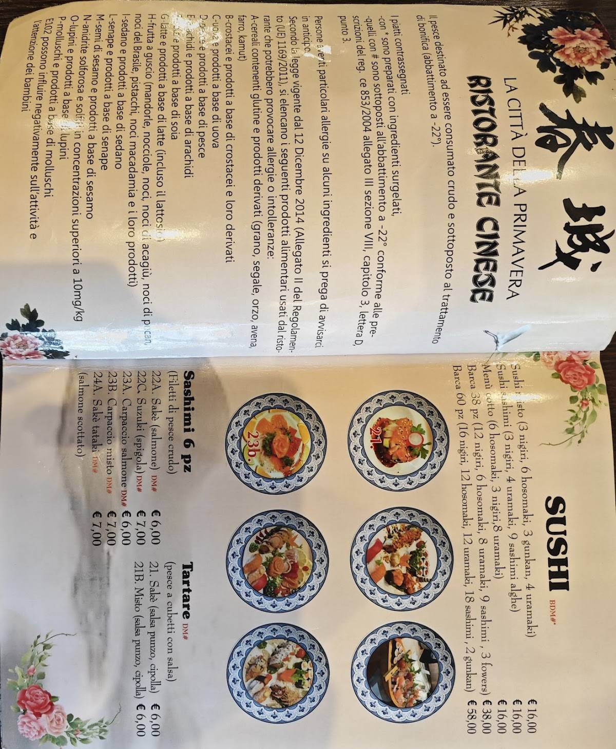 Menu di Città della Primavera 
