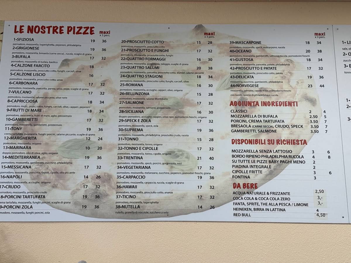 Menu di Civico 23 Pizzeria piadineria artigianale Tony 