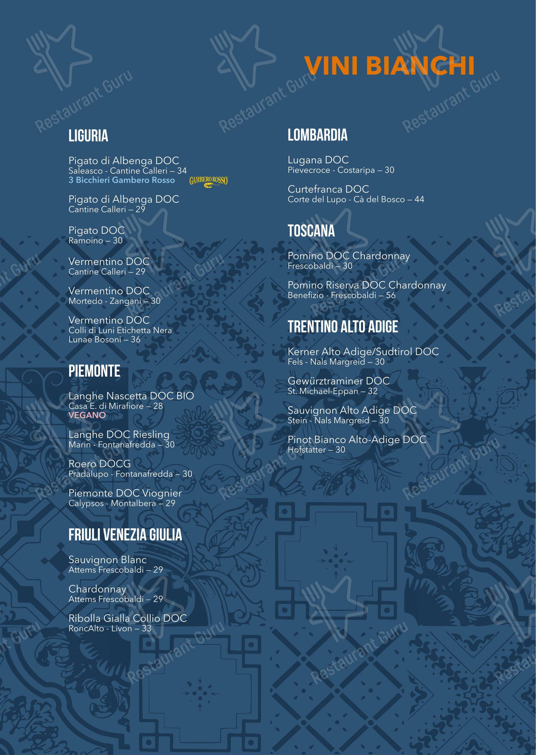 Menu di Clapsy Alassio - Dinner Menu